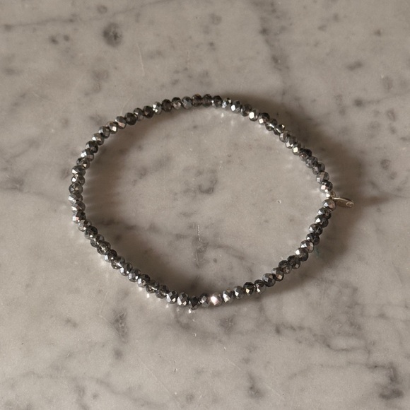 Sparkling Silver Faceted Bead Ankle Bracelet - Picture 1 of 1